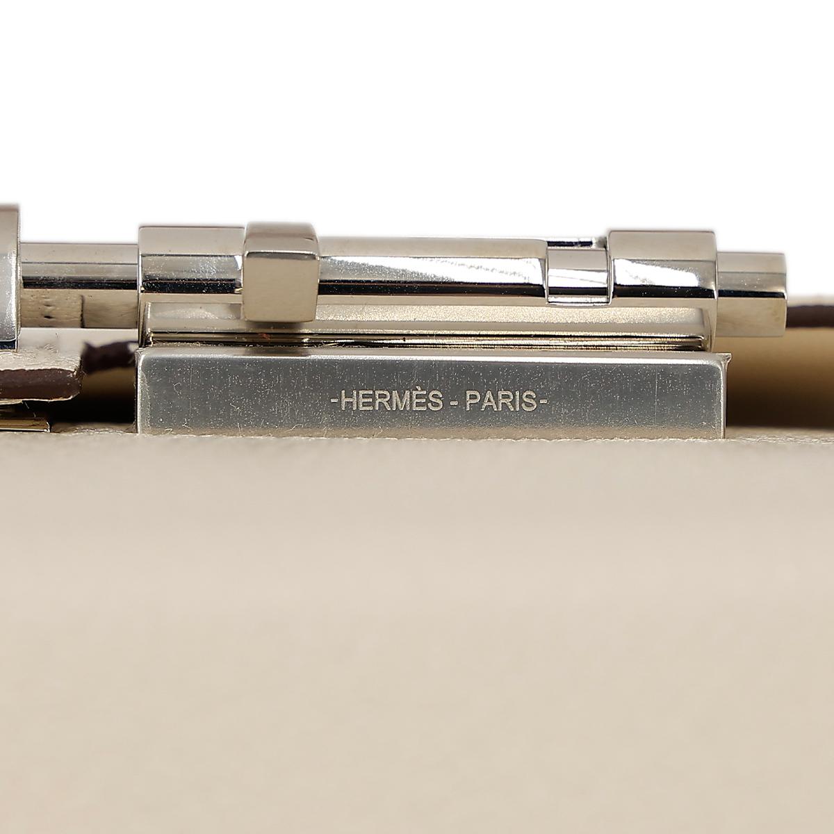 HERMÈS Verrou Mini shoulder bag in Nata Chevre leather with Palladium hardware - 14