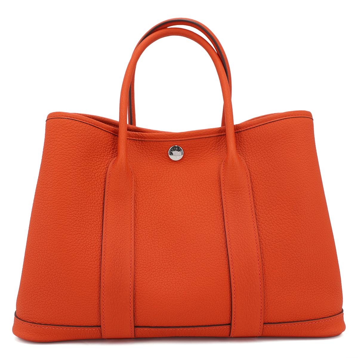 HERMÈS Garden Party 30 handbag in Capucine Negonda leather with Palladium hardware - 1