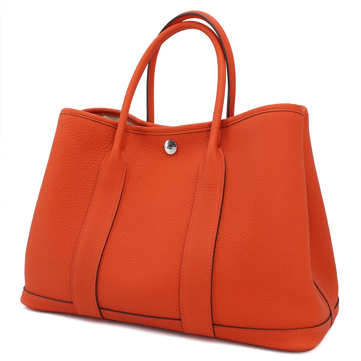 HERMÈS Garden Party 30 handbag in Capucine Negonda leather with Palladium hardware - 2