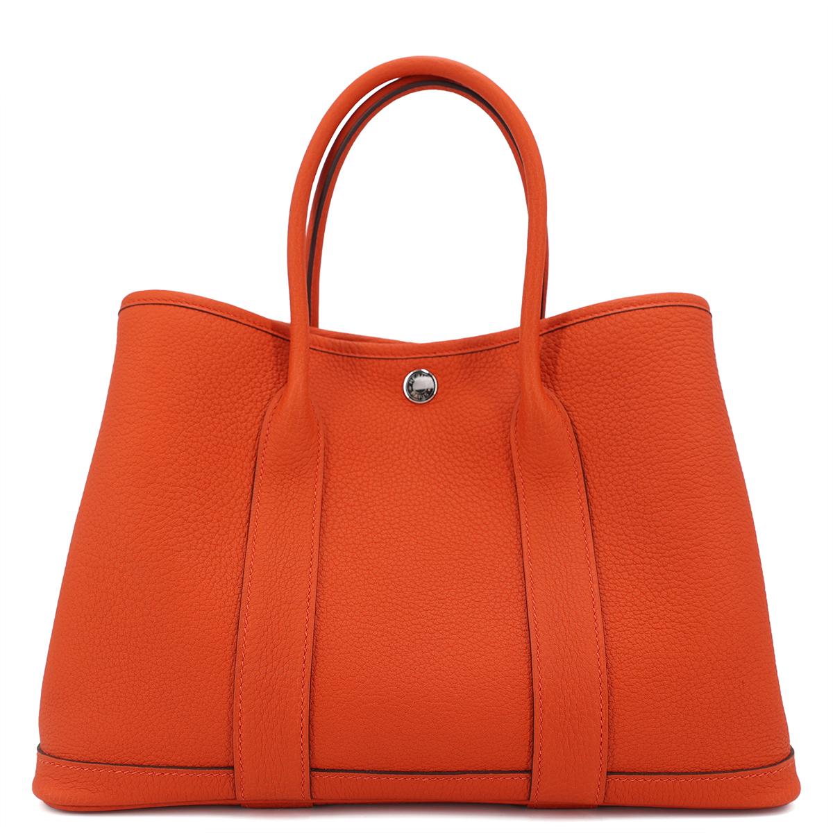 HERMÈS Garden Party 30 handbag in Capucine Negonda leather with Palladium hardware - 3