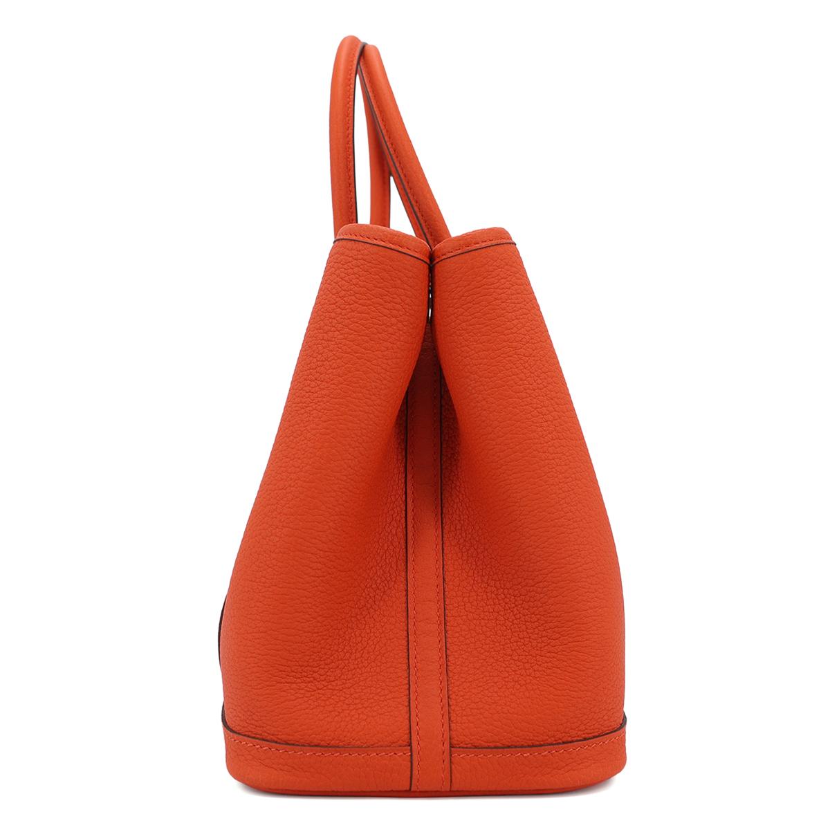 HERMÈS Garden Party 30 handbag in Capucine Negonda leather with Palladium hardware - 4