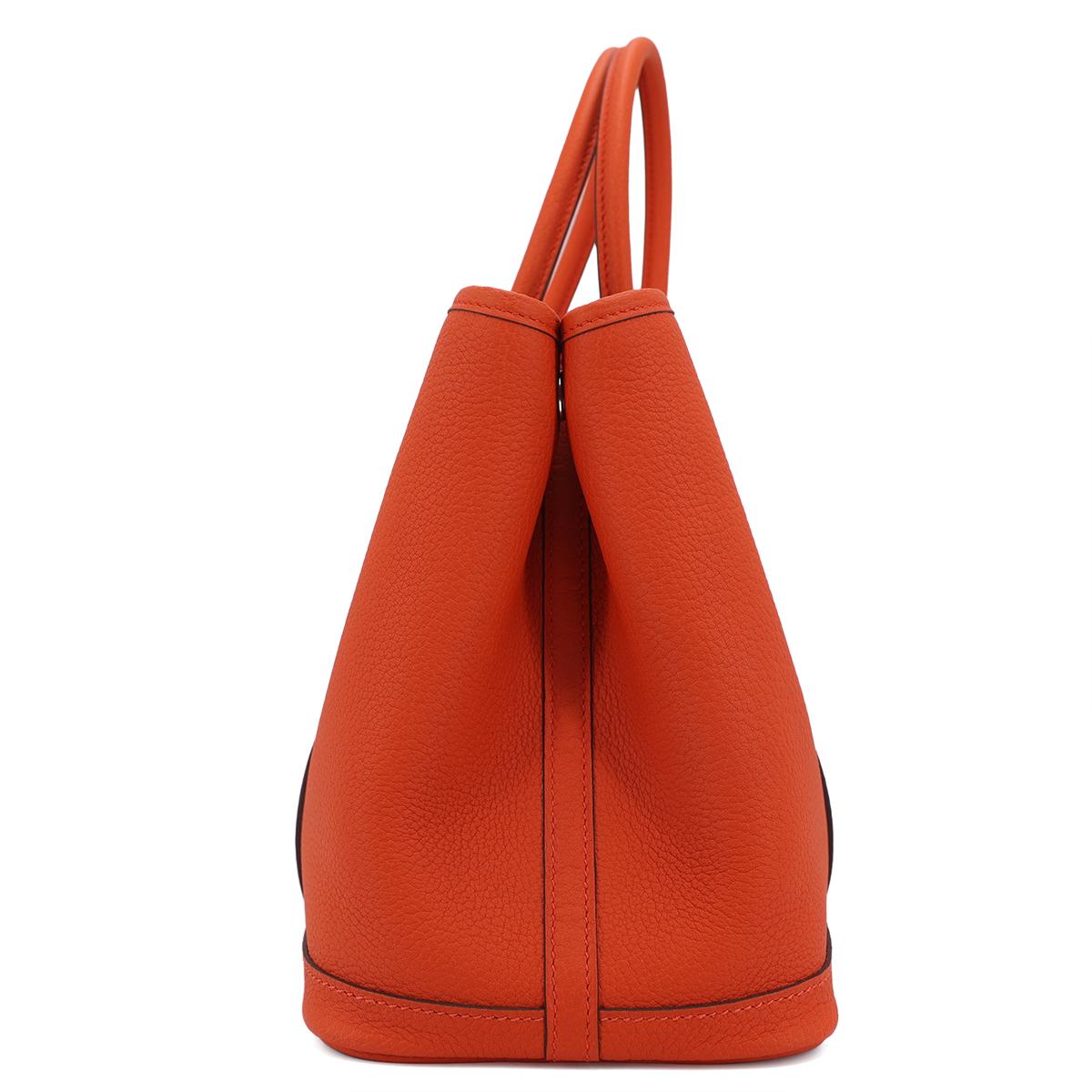HERMÈS Garden Party 30 handbag in Capucine Negonda leather with Palladium hardware - 5