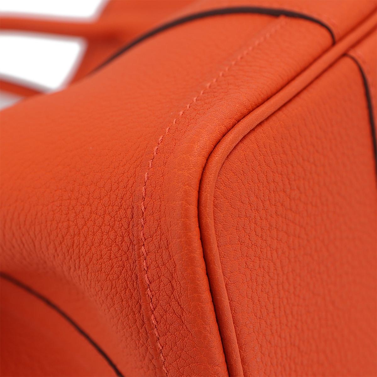 HERMÈS Garden Party 30 handbag in Capucine Negonda leather with Palladium hardware - 8