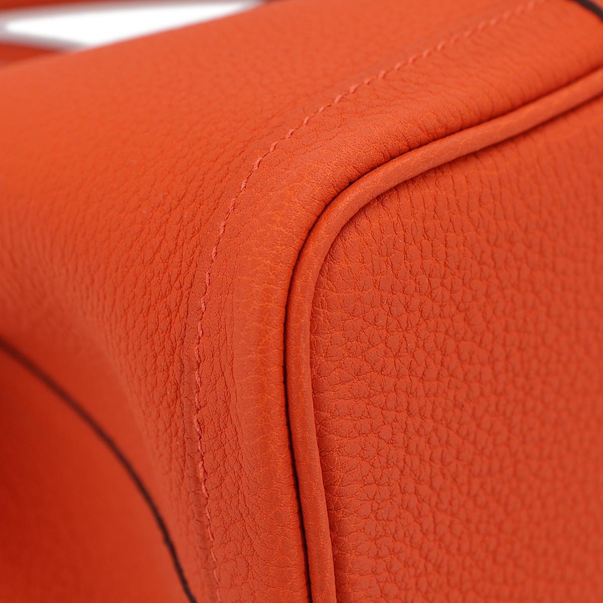 HERMÈS Garden Party 30 handbag in Capucine Negonda leather with Palladium hardware - 10