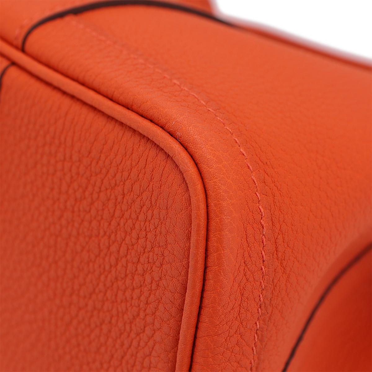 HERMÈS Garden Party 30 handbag in Capucine Negonda leather with Palladium hardware - 9