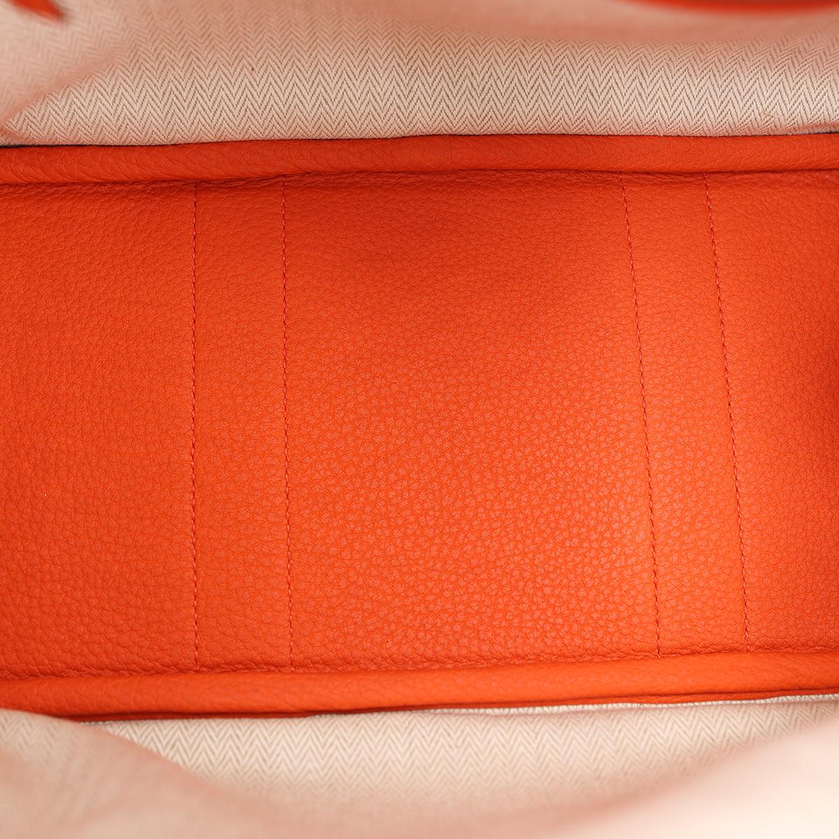 HERMÈS Garden Party 30 handbag in Capucine Negonda leather with Palladium hardware - 14
