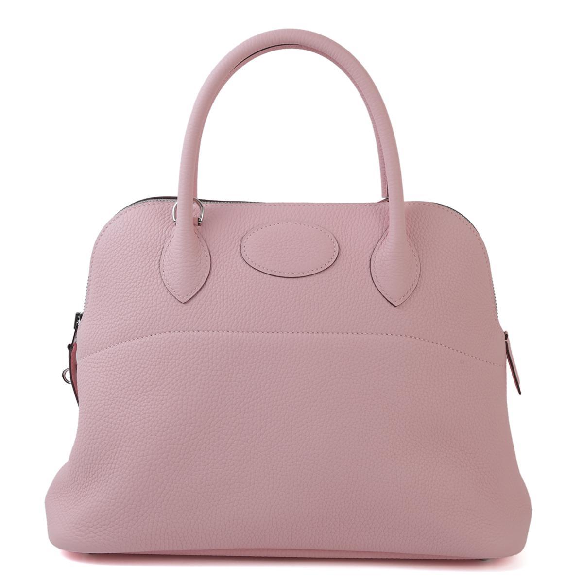 HERMÈS Bolide 31 handbag in Rose Sakura Clemence leather with Palladium hardware - 1