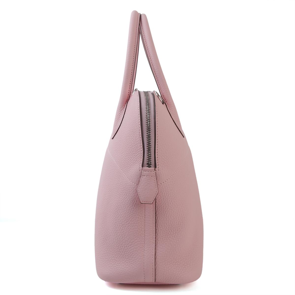 HERMÈS Bolide 31 handbag in Rose Sakura Clemence leather with Palladium hardware - 5