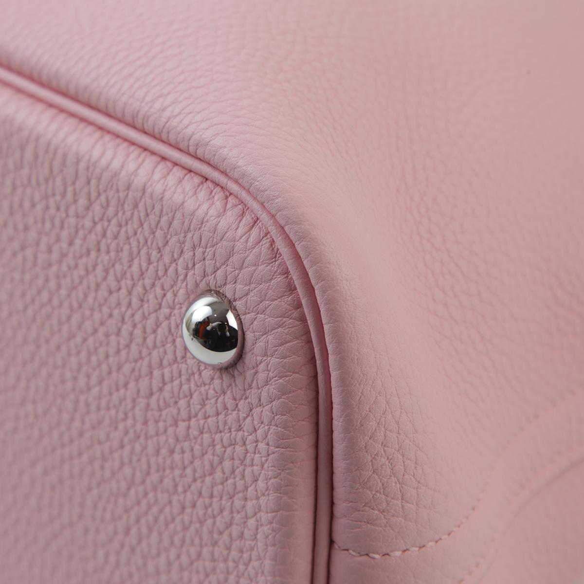 HERMÈS Bolide 31 handbag in Rose Sakura Clemence leather with Palladium hardware - 9