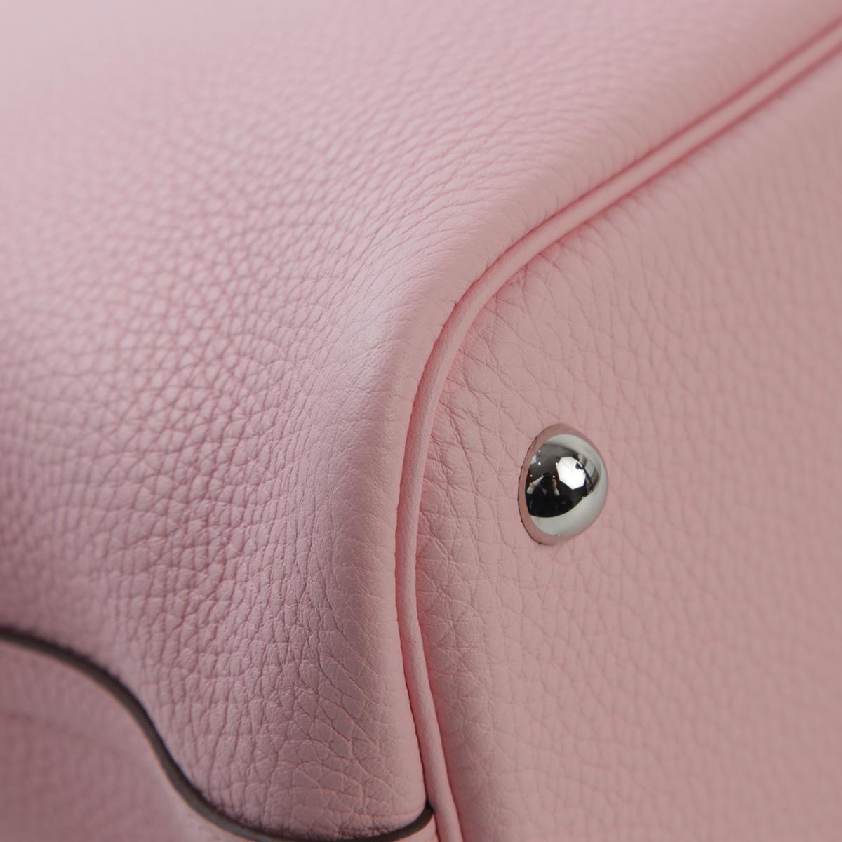HERMÈS Bolide 31 handbag in Rose Sakura Clemence leather with Palladium hardware - 8