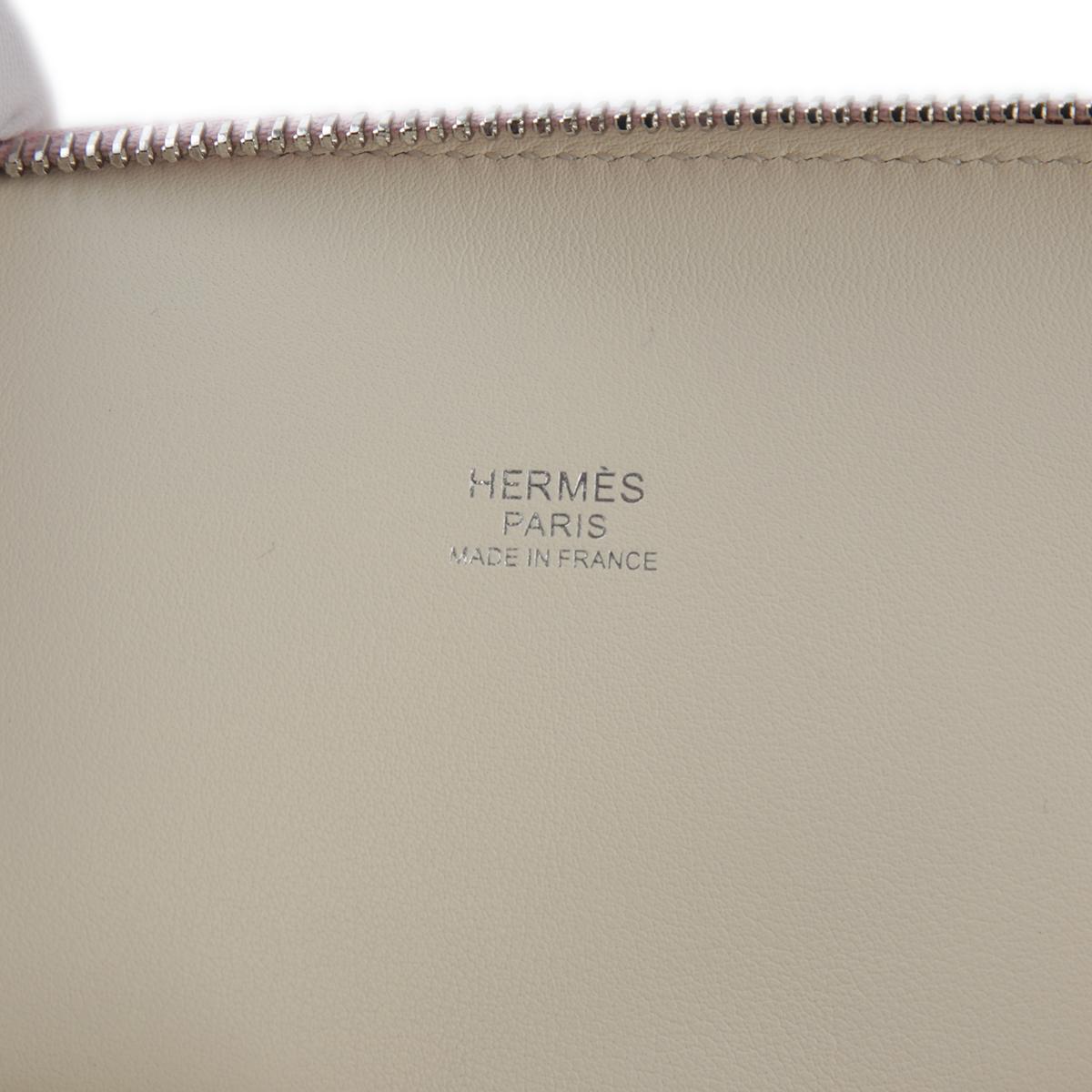 HERMÈS Bolide 31 handbag in Rose Sakura Clemence leather with Palladium hardware - 14