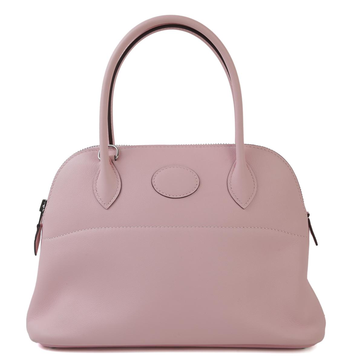 HERMÈS Bolide 27 handbag in Rose Sakura Swift leather with Palladium hardware - 1