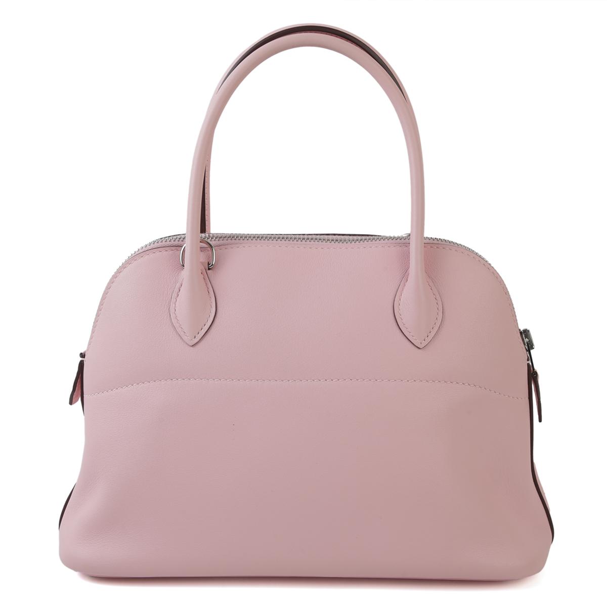 HERMÈS Bolide 27 handbag in Rose Sakura Swift leather with Palladium hardware - 3