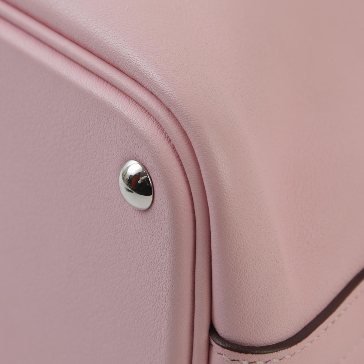 HERMÈS Bolide 27 handbag in Rose Sakura Swift leather with Palladium hardware - 11