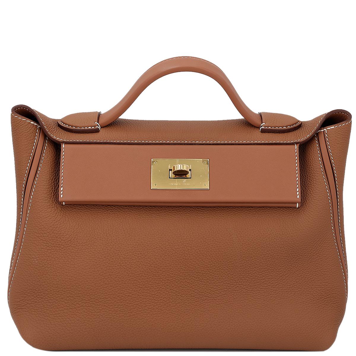 HERMÈS 24/24 - 29 handbag in Gold Togo leather and Swift leather with Gold hardware - 1