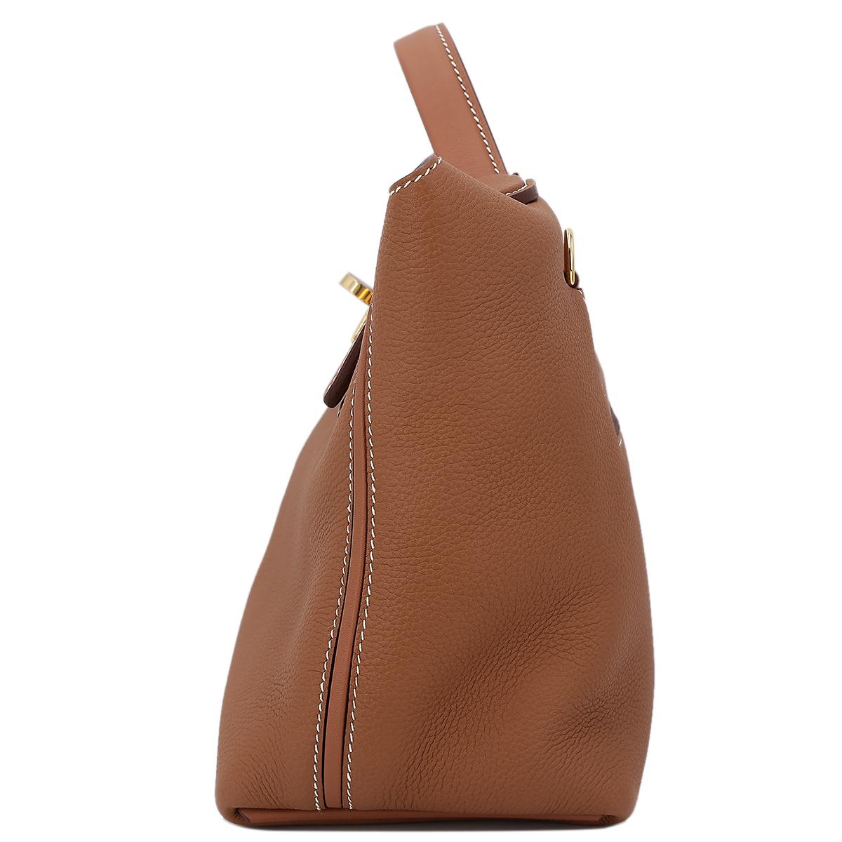 HERMÈS 24/24 - 29 handbag in Gold Togo leather and Swift leather with Gold hardware - 4