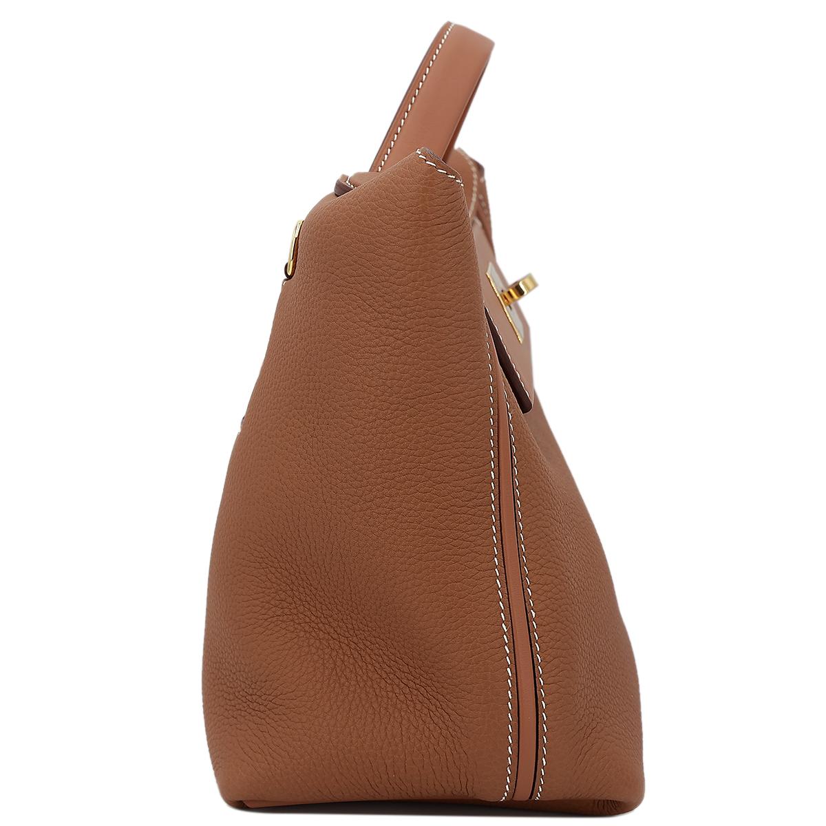 HERMÈS 24/24 - 29 handbag in Gold Togo leather and Swift leather with Gold hardware - 5