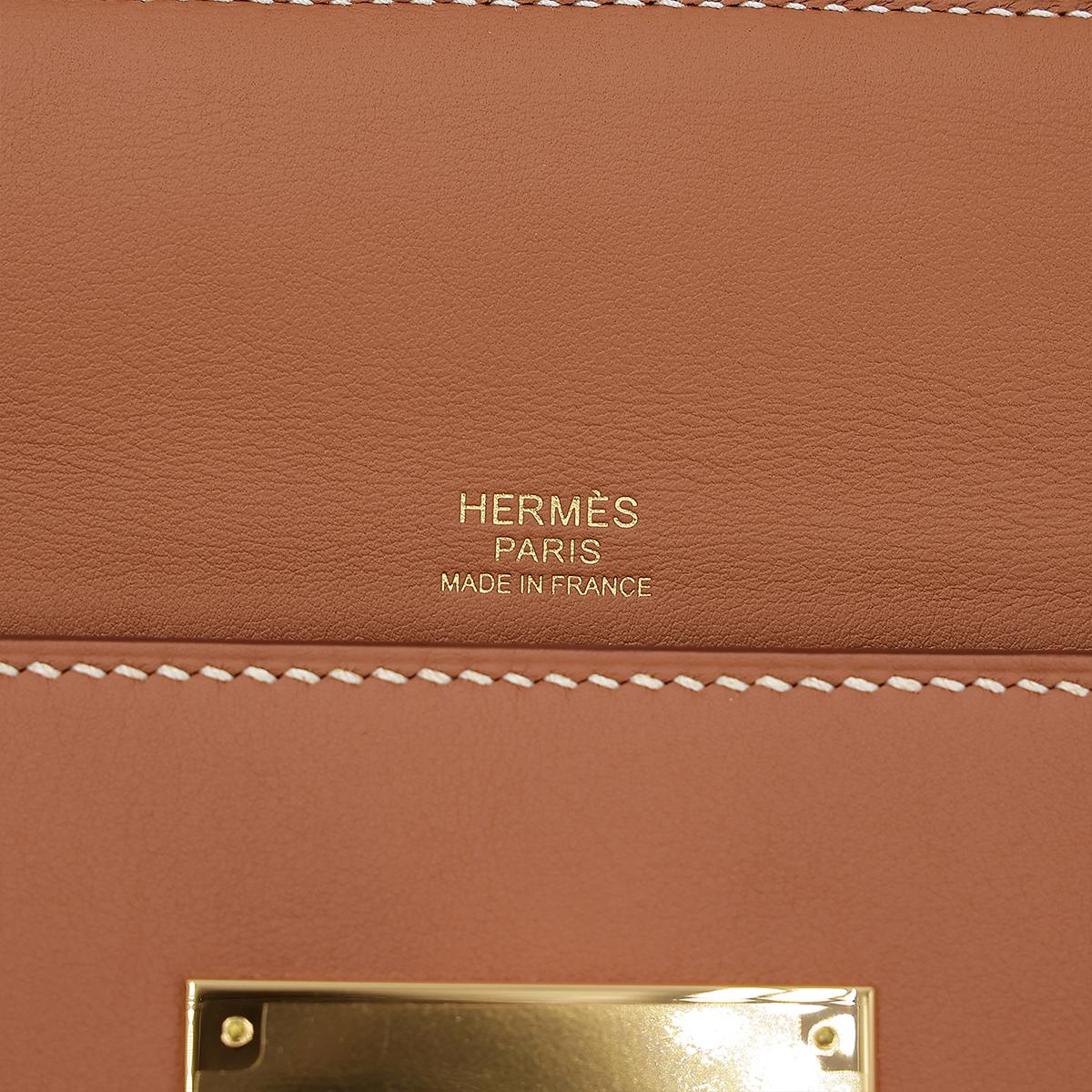 HERMÈS 24/24 - 29 handbag in Gold Togo leather and Swift leather with Gold hardware - 16