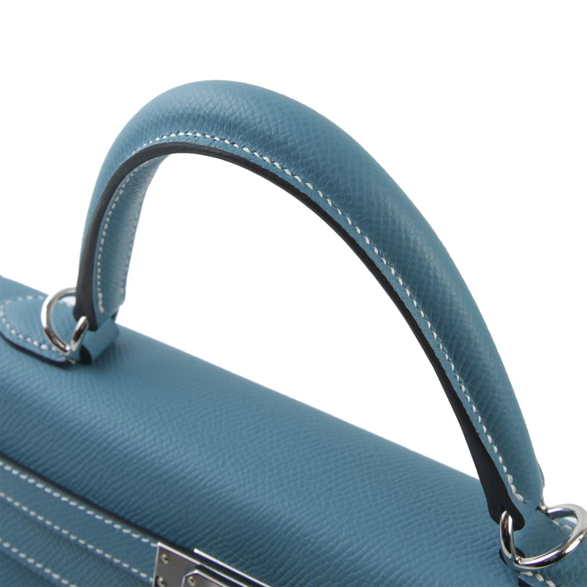 Brand New ( Rank N ) HERMÈS Kelly 25 New Bleu Jean (D2) Epsom Palladium hardware B (2023) - 6