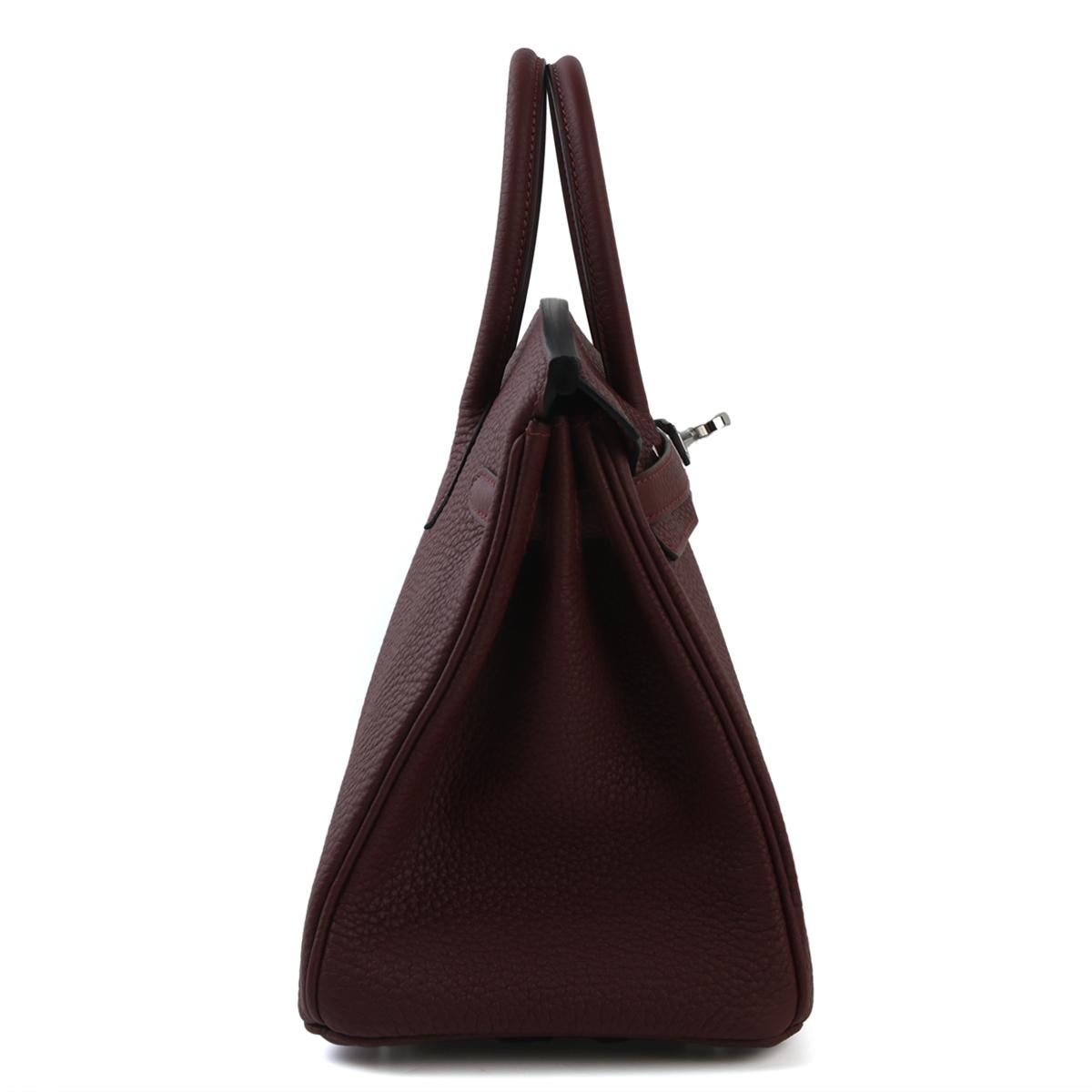 HERMÈS Birkin 25 handbag in Rouge H Togo leather with Rouge Venitien interior and Palladium hardware - 5
