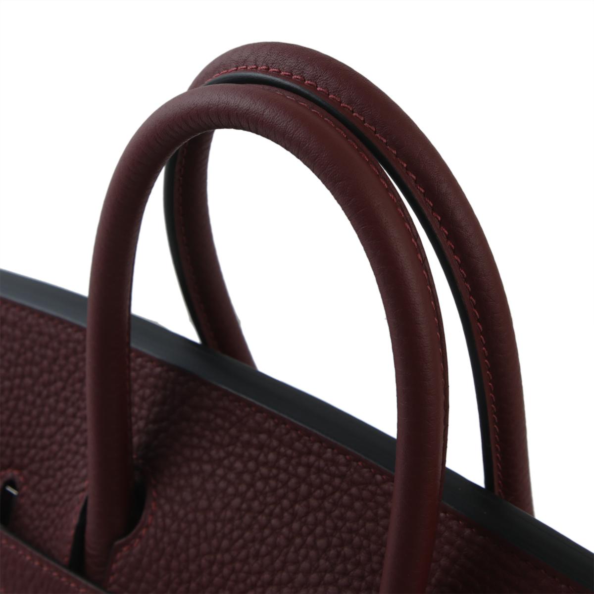 HERMÈS Birkin 25 handbag in Rouge H Togo leather with Rouge Venitien interior and Palladium hardware - 6