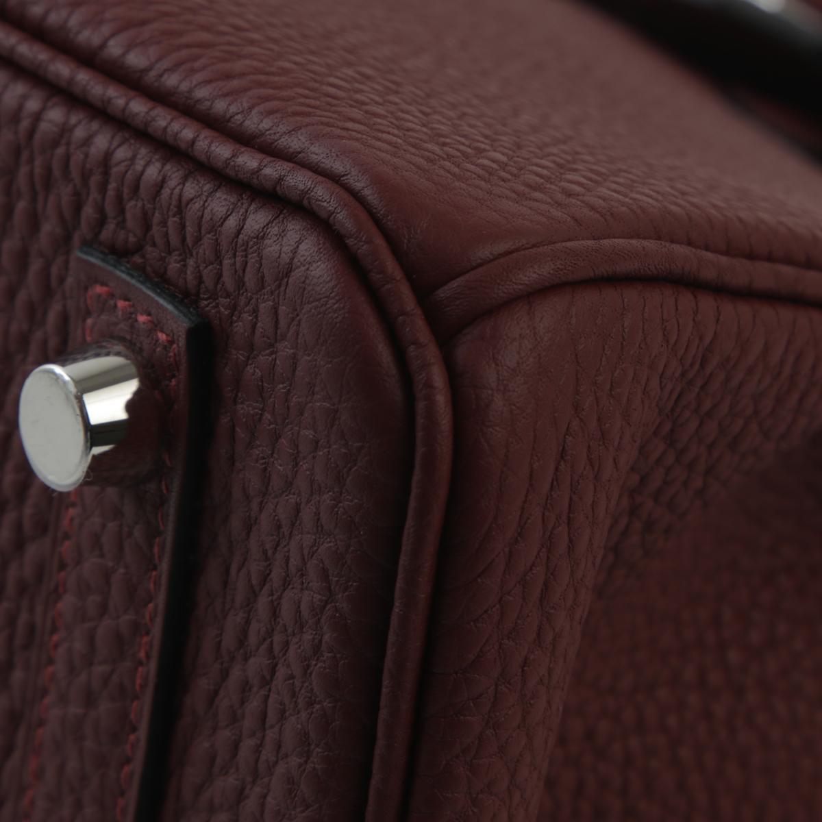 HERMÈS Birkin 25 handbag in Rouge H Togo leather with Rouge Venitien interior and Palladium hardware - 9