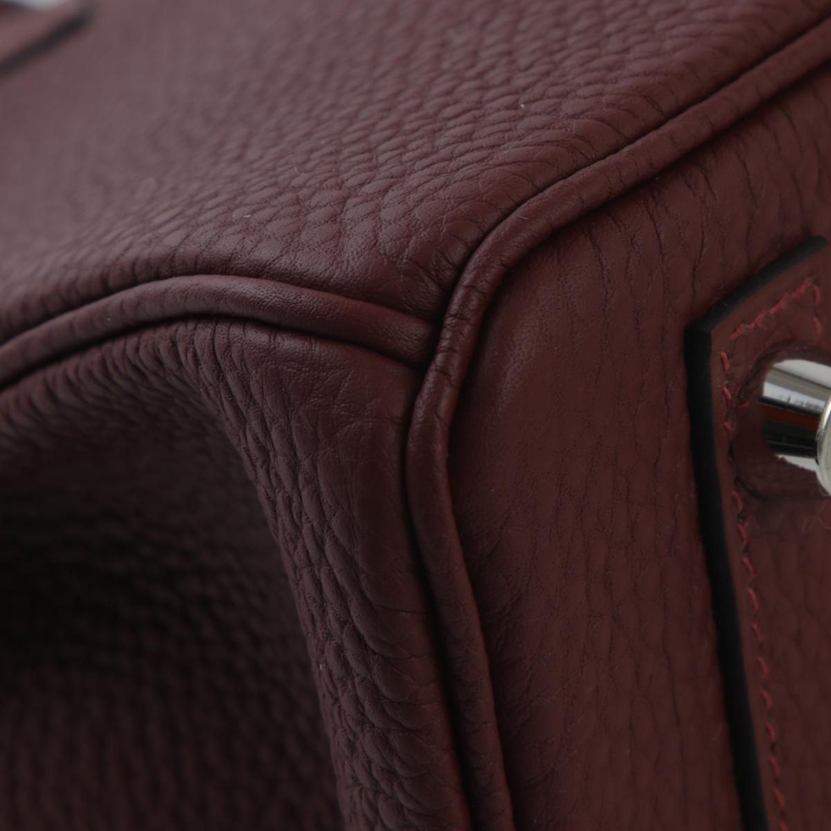 HERMÈS Birkin 25 handbag in Rouge H Togo leather with Rouge Venitien interior and Palladium hardware - 10