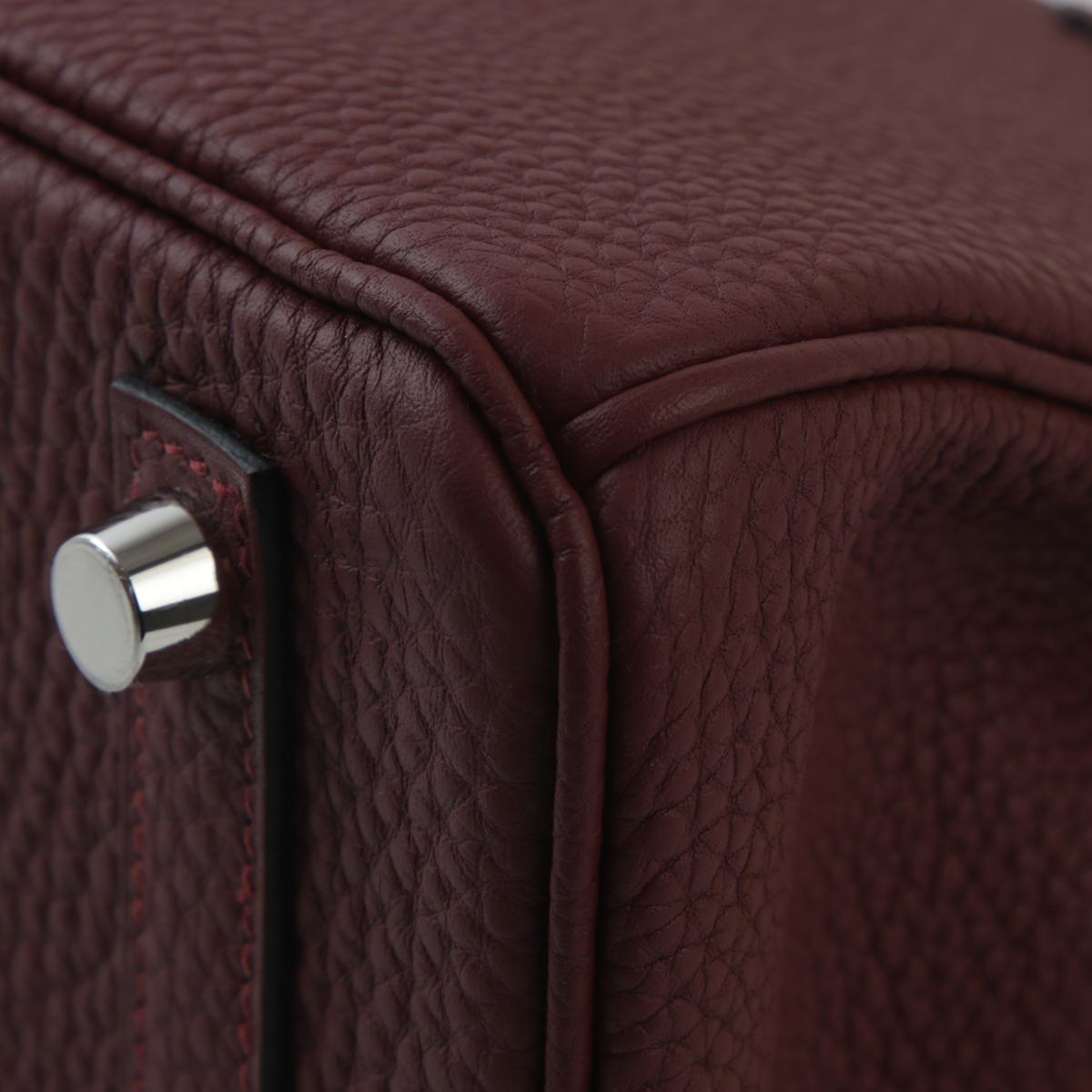 HERMÈS Birkin 25 handbag in Rouge H Togo leather with Rouge Venitien interior and Palladium hardware - 11