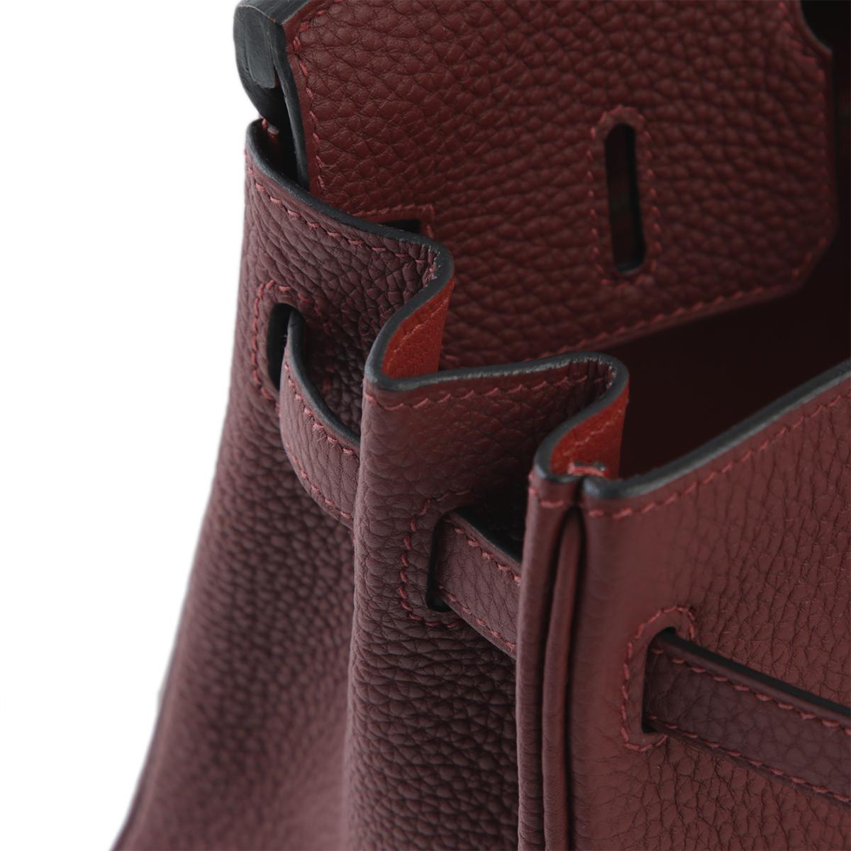 HERMÈS Birkin 25 handbag in Rouge H Togo leather with Rouge Venitien interior and Palladium hardware - 16
