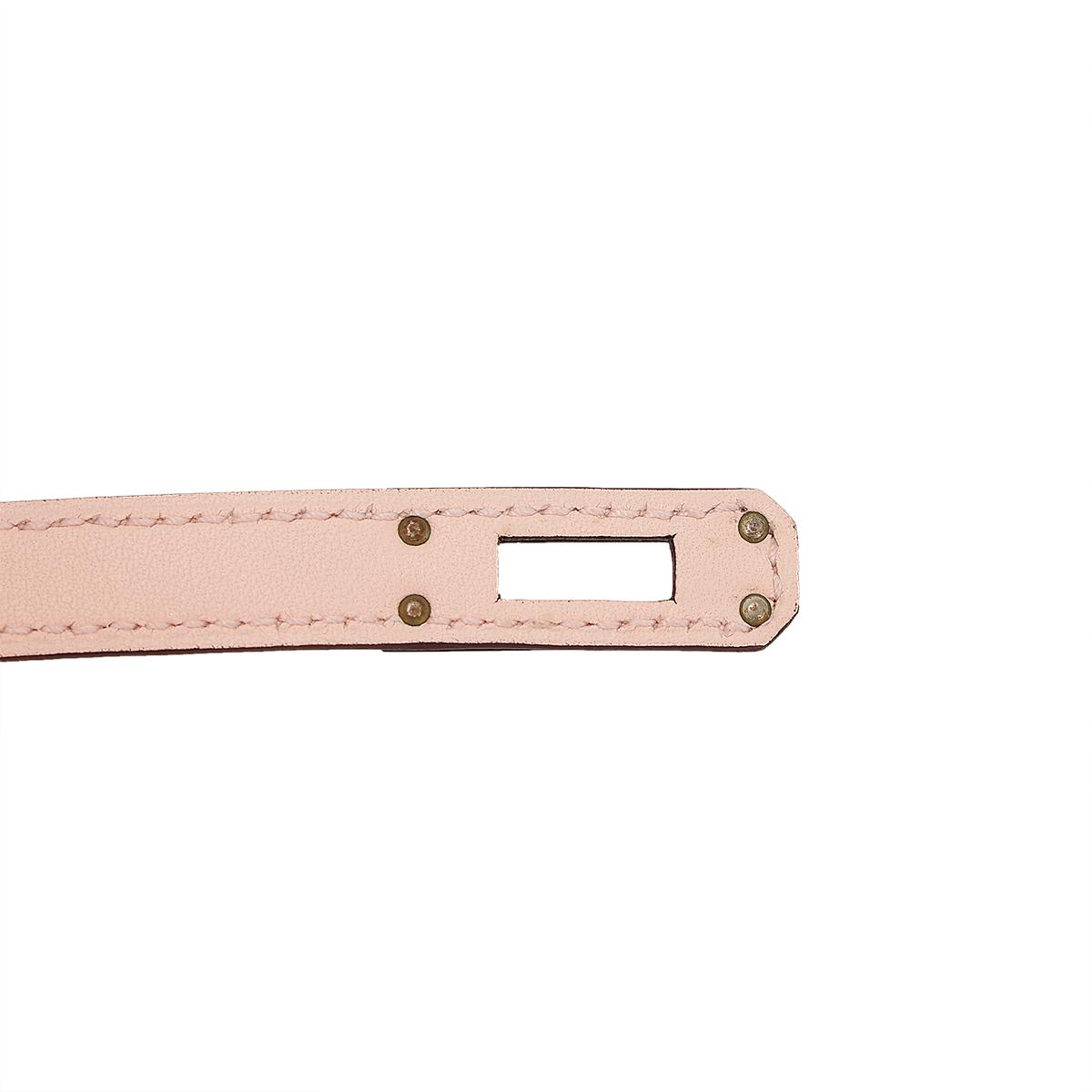 HERMÈS Kelly Pochette handbag in Rose Eglantine Swift leather with Palladium hardware - 17