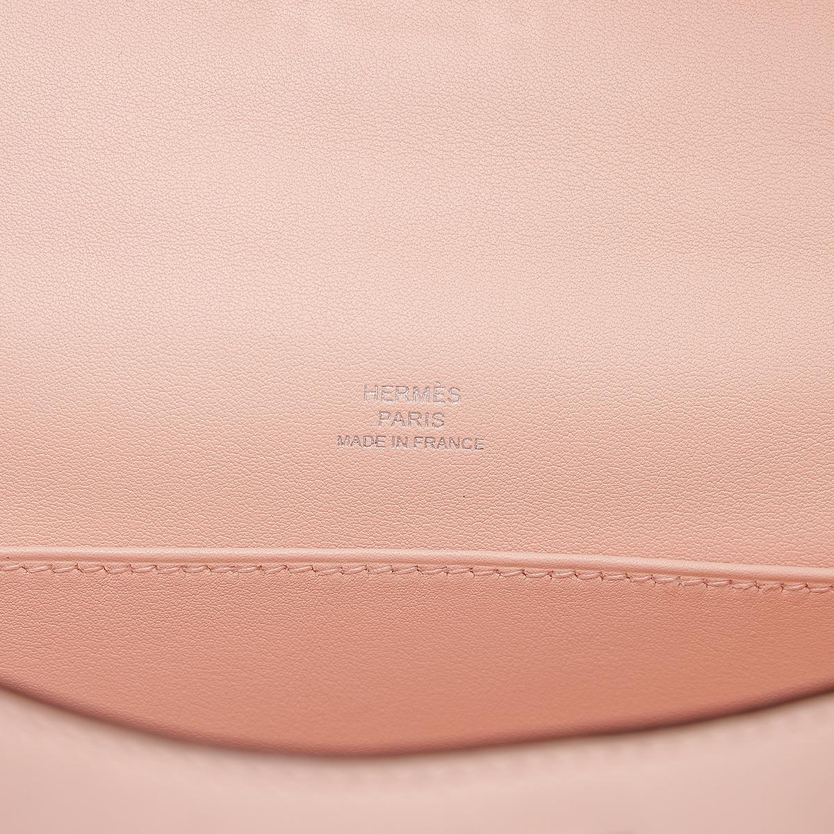 HERMÈS Kelly Pochette handbag in Rose Eglantine Swift leather with Palladium hardware - 19
