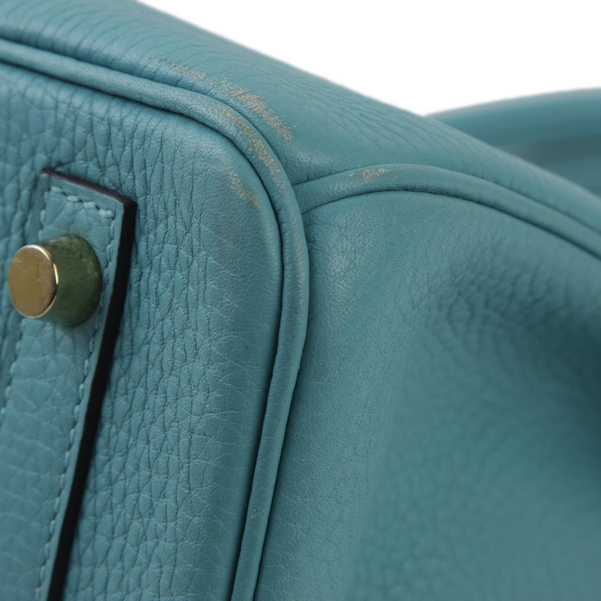 美品 HERMÈS 愛馬仕 Birkin 30 3Z 聖西爾藍 Bleu Saint Cyr Clemence小牛皮 金扣 - 9