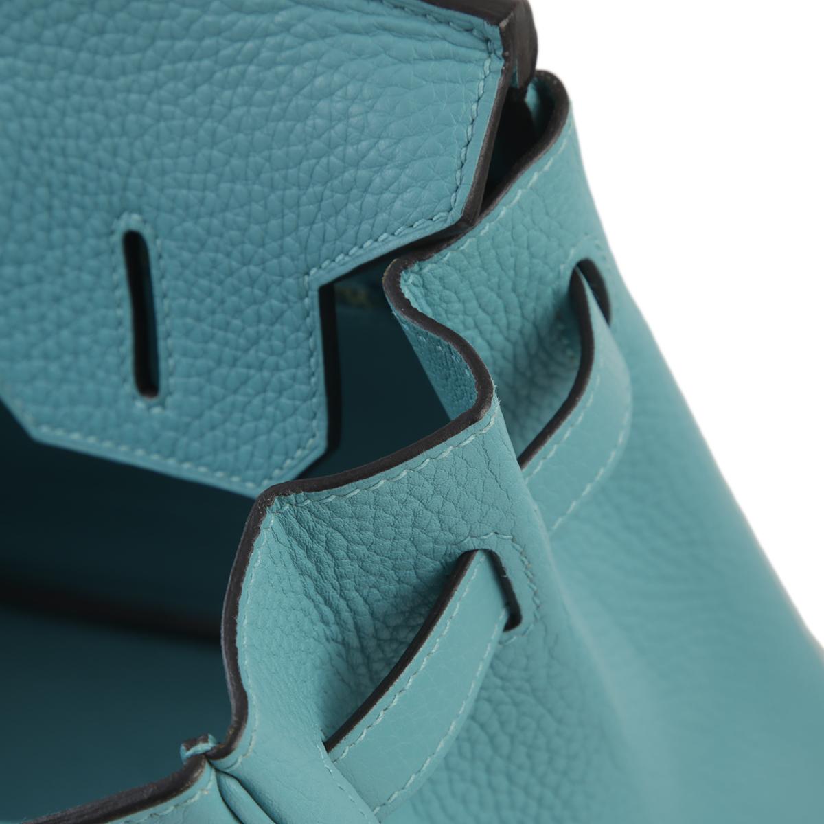 美品 HERMÈS 愛馬仕 Birkin 30 3Z 聖西爾藍 Bleu Saint Cyr Clemence小牛皮 金扣 - 16