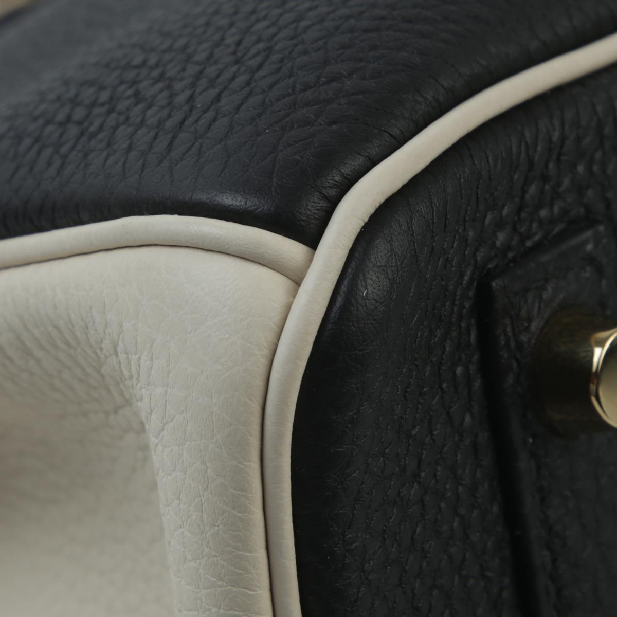 Very Good ( Rank A) HERMÈS Special Order Birkin 30 Black (89) Togo Permabrass - 10