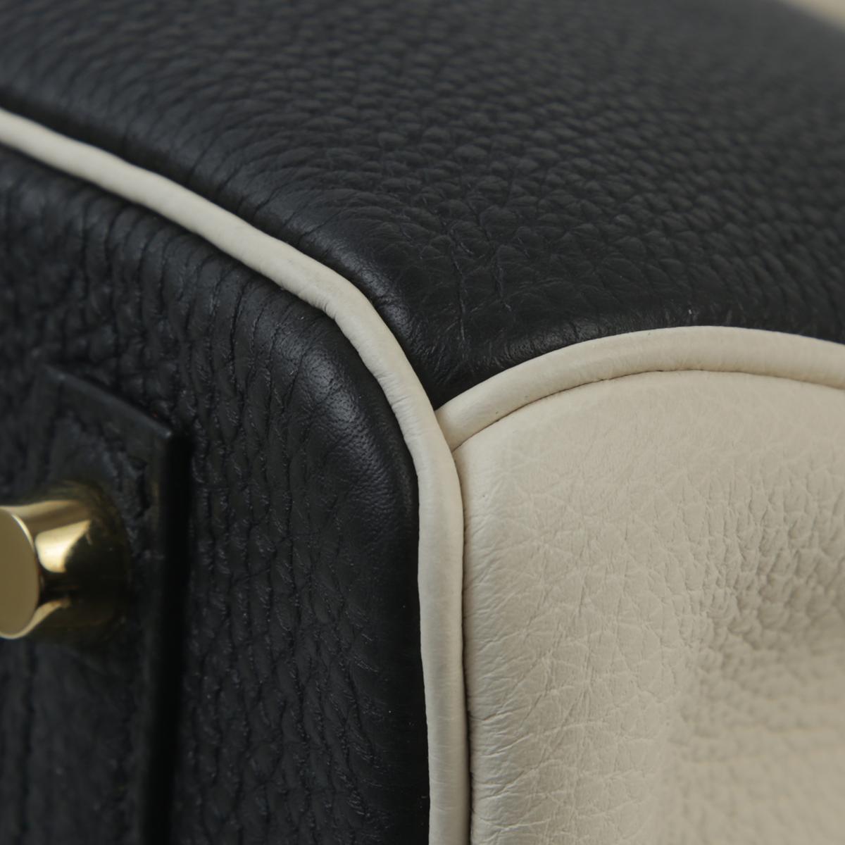 Very Good ( Rank A) HERMÈS Special Order Birkin 30 Black (89) Togo Permabrass - 11