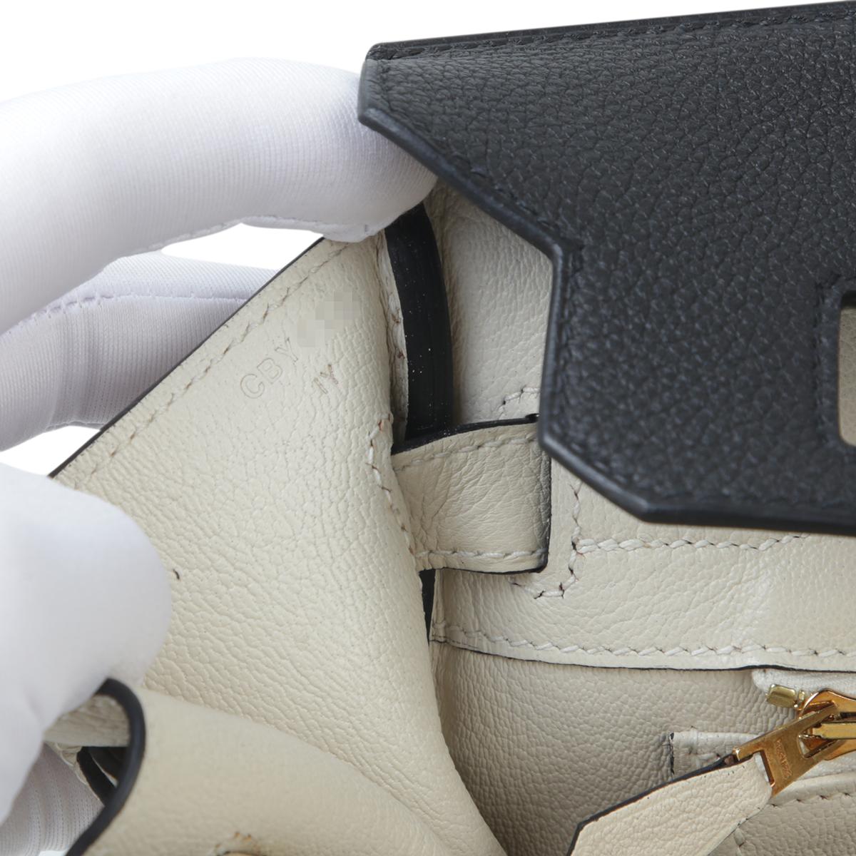 Very Good ( Rank A) HERMÈS Special Order Birkin 30 Black (89) Togo Permabrass - 16