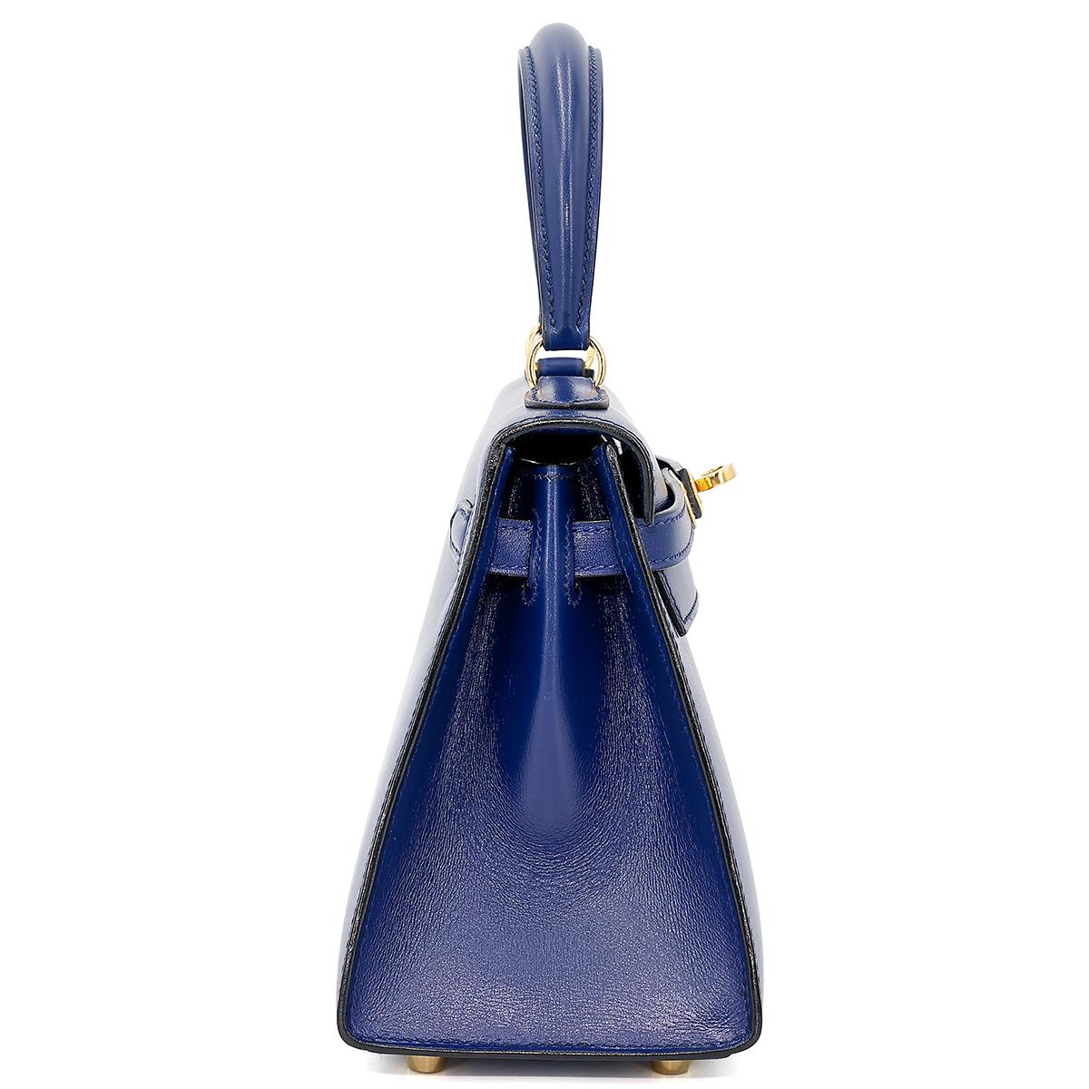 ランク A HERMÈS エルメス ミニケリー旧 ブルーサフィール ボックスカーフ ゴールド金具 ○Y刻印 - 5