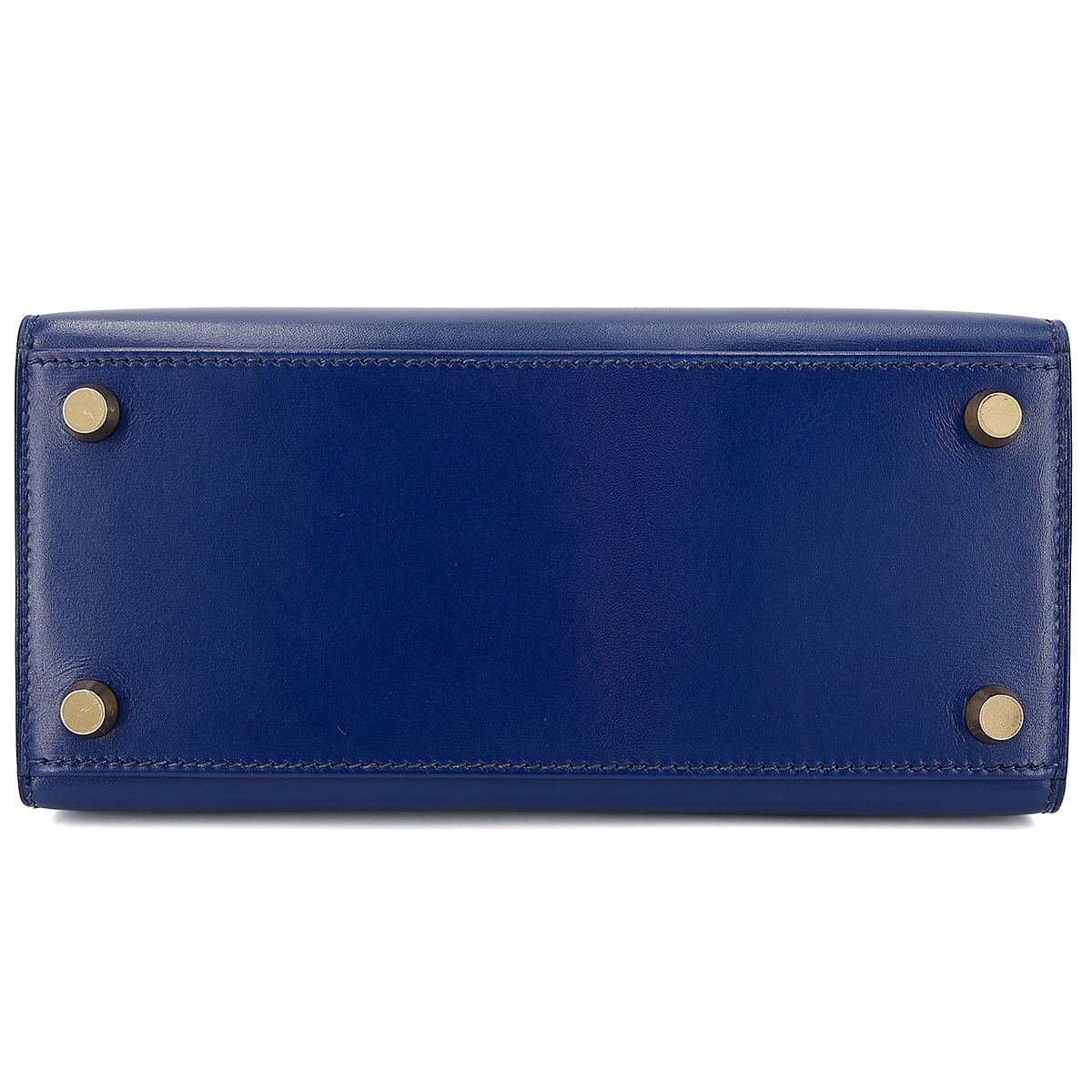 ランク A HERMÈS エルメス ミニケリー旧 ブルーサフィール ボックスカーフ ゴールド金具 ○Y刻印 - 8