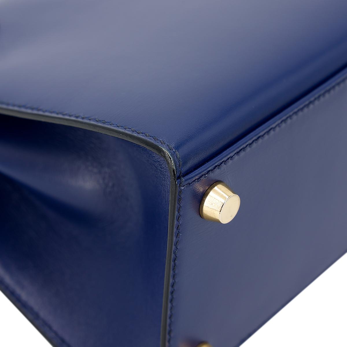 ランク A HERMÈS エルメス ミニケリー旧 ブルーサフィール ボックスカーフ ゴールド金具 ○Y刻印 - 12