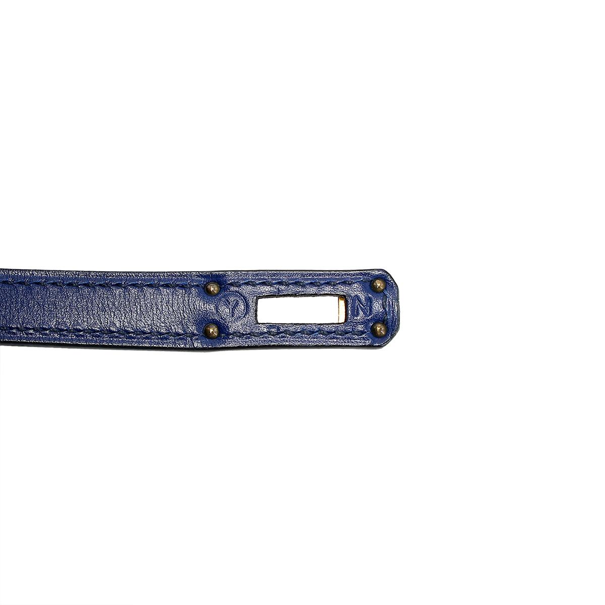 ランク A HERMÈS エルメス ミニケリー旧 ブルーサフィール ボックスカーフ ゴールド金具 ○Y刻印 - 20