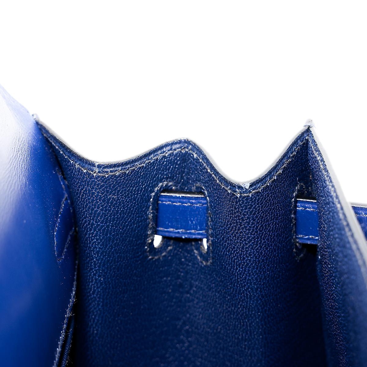 ランク A HERMÈS エルメス ミニケリー旧 ブルーサフィール ボックスカーフ ゴールド金具 ○Y刻印 - 26