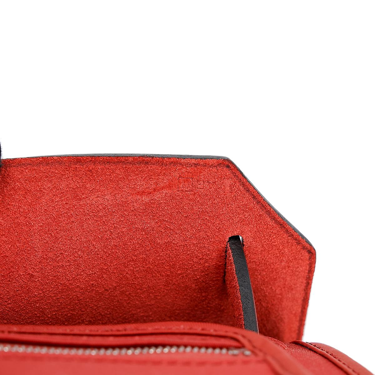 A美品 HERMÈS 愛馬仕 Herbag PM 31 55 愛馬仕紅 Rouge H 帆布 皮质 銀扣 - 20