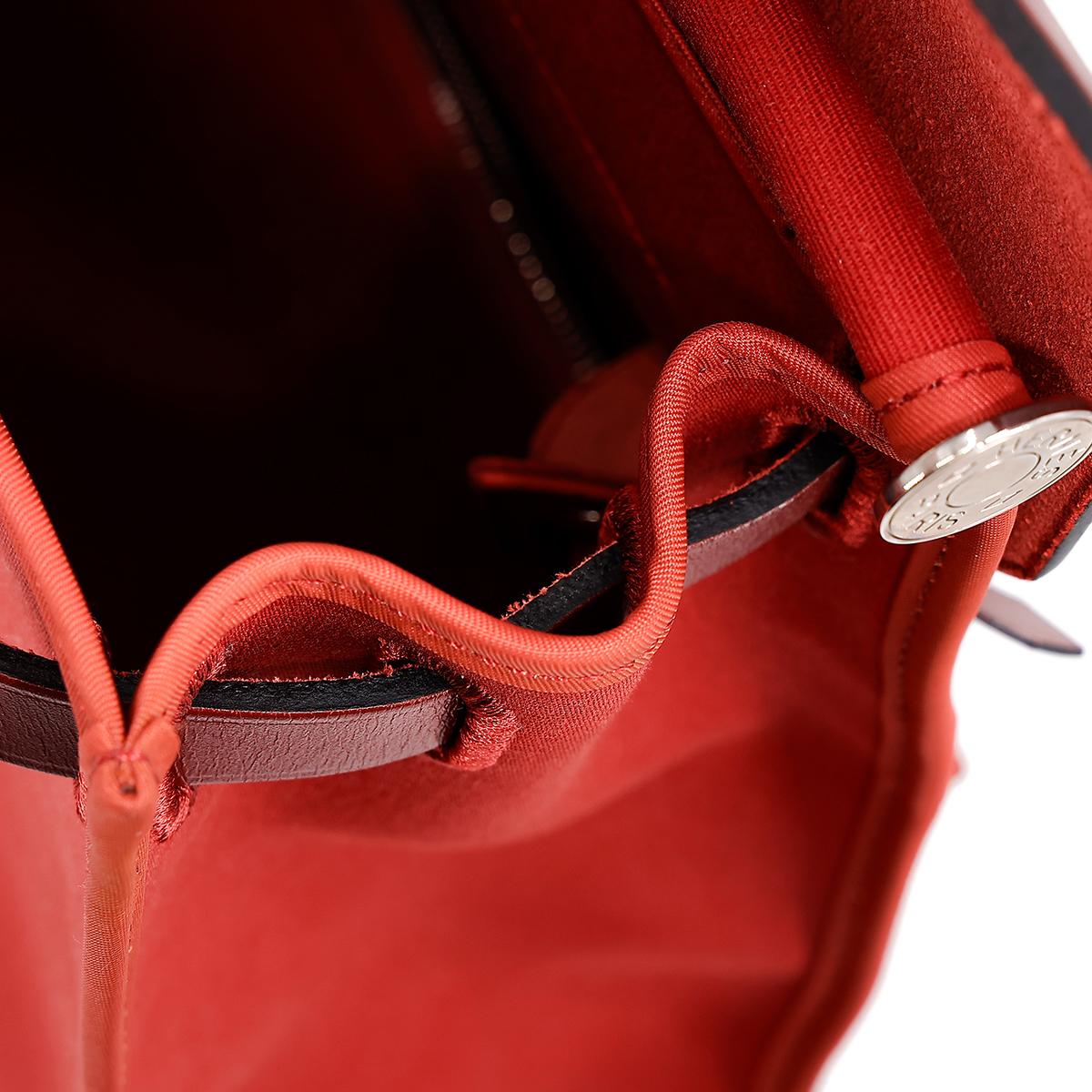 A美品 HERMÈS 愛馬仕 Herbag PM 31 55 愛馬仕紅 Rouge H 帆布 皮质 銀扣 - 23