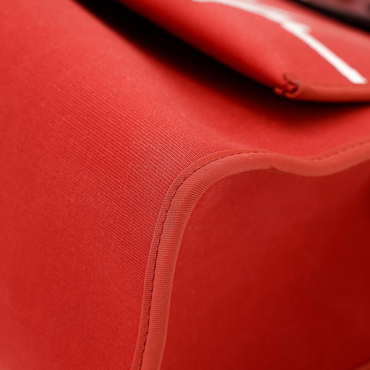 A美品 HERMÈS 愛馬仕 Herbag PM 31 55 愛馬仕紅 Rouge H 帆布 皮质 銀扣 - 13