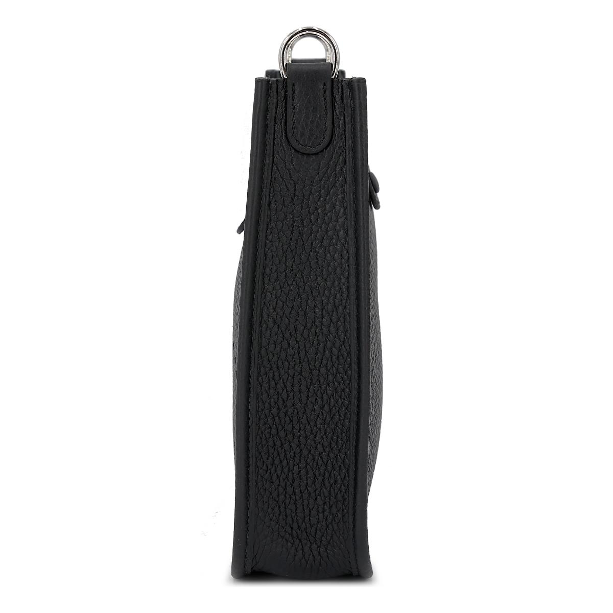 全新 HERMÈS 愛馬仕 Mini Evelyne 16 Amazone 112cm 89 黑色 Noir Clemence小牛皮 銀扣 B刻 2023年 - 5