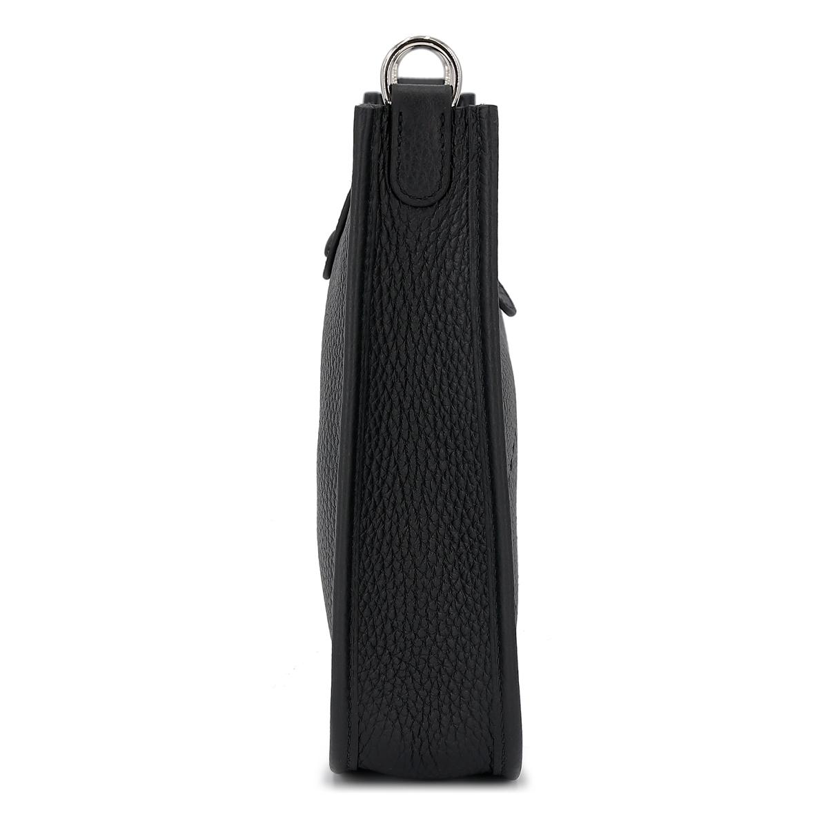 全新 HERMÈS 愛馬仕 Mini Evelyne 16 Amazone 112cm 89 黑色 Noir Clemence小牛皮 銀扣 B刻 2023年 - 4
