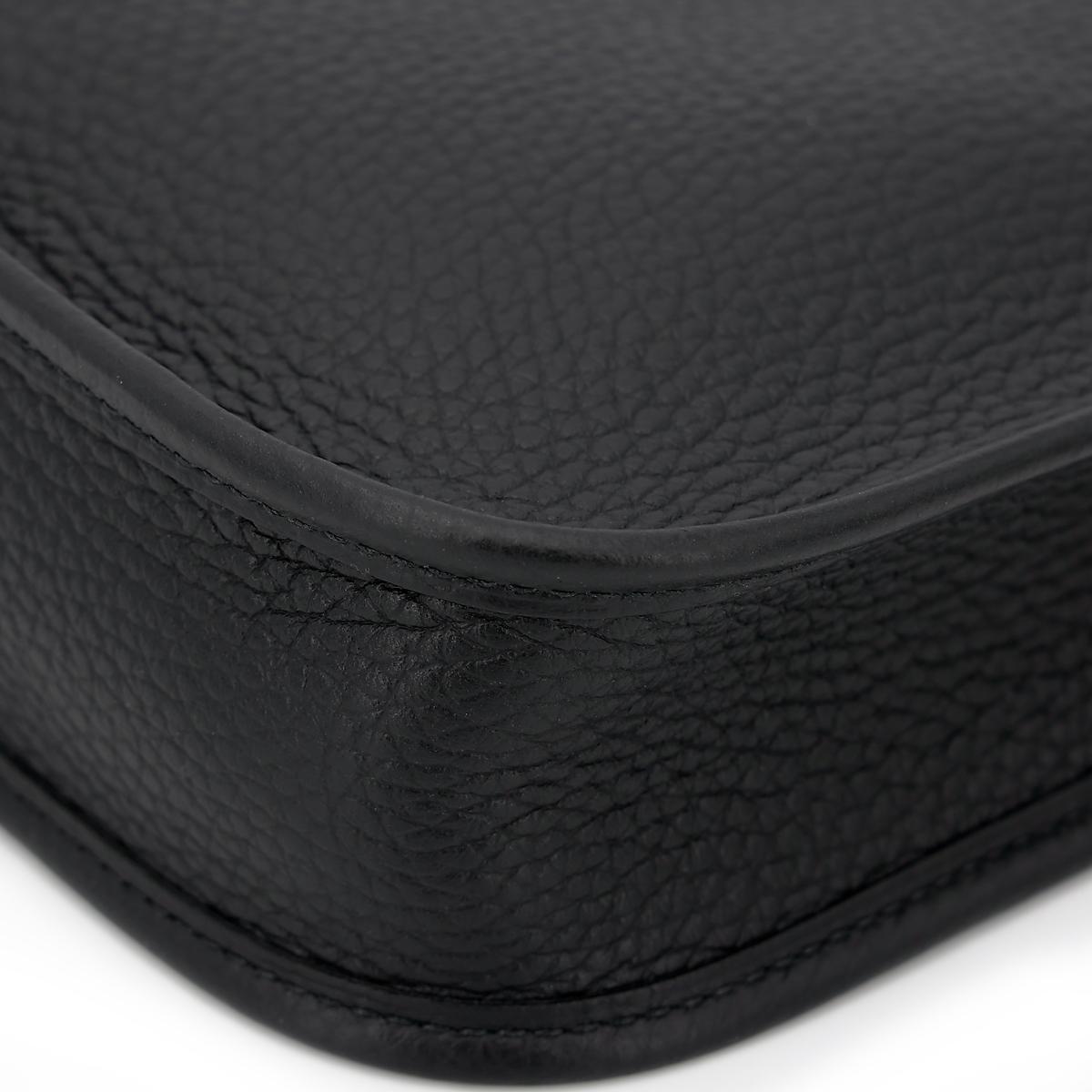 全新 HERMÈS 愛馬仕 Mini Evelyne 16 Amazone 112cm 89 黑色 Noir Clemence小牛皮 銀扣 B刻 2023年 - 10