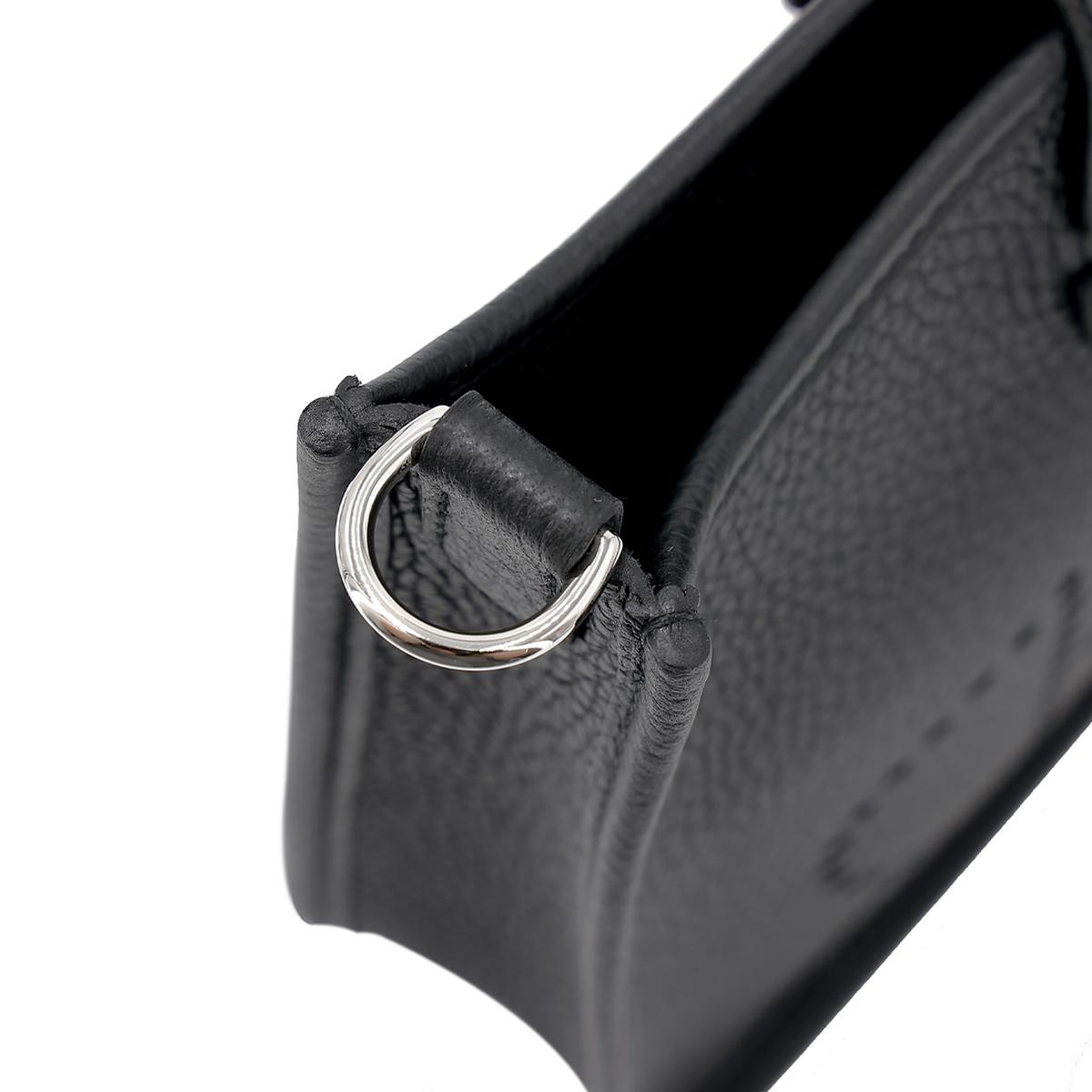 全新 HERMÈS 愛馬仕 Mini Evelyne 16 Amazone 112cm 89 黑色 Noir Clemence小牛皮 銀扣 B刻 2023年 - 15