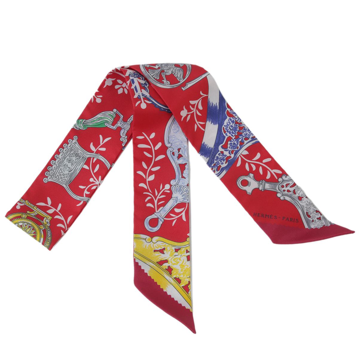 Unused ( Rank NS ) HERMÈS Twilly Etriers Remix Red Silk None - 1