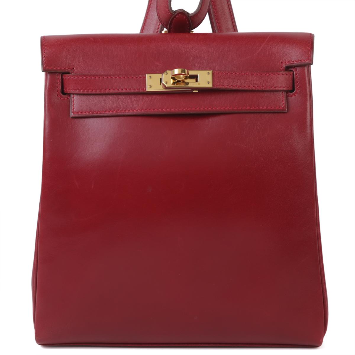 Good ( Rank AB) HERMÈS Kelly Ado PM Rouge H (55) Box-calf Gold hardware - 1